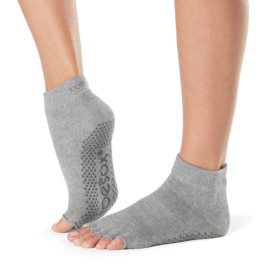 TOESOX Grip Half Toe Ankle - Heather Grey