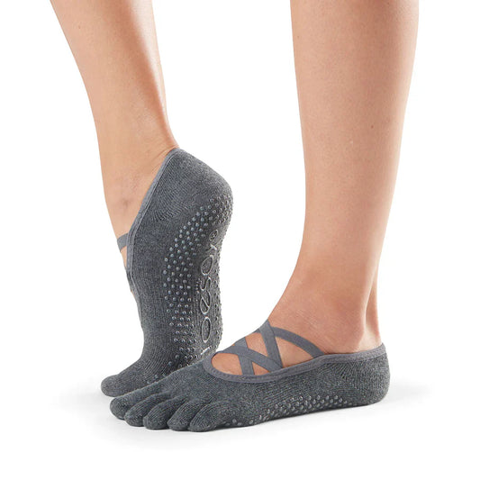 TOESOX Grip Full Toe Elle - Charcoal Grey