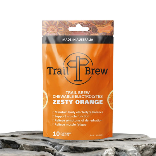 Trail Brew Chewable Electrolyte Tabs | 10 Pack | Zesty Orange