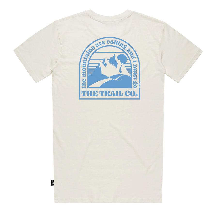 The Trail Co. Casual Tee | Mountains Calling Natural | Unisex