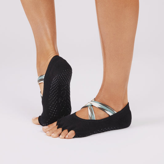 TOESOX Half Toe Ultra Fine Knit Ivy - Mirage Stripe