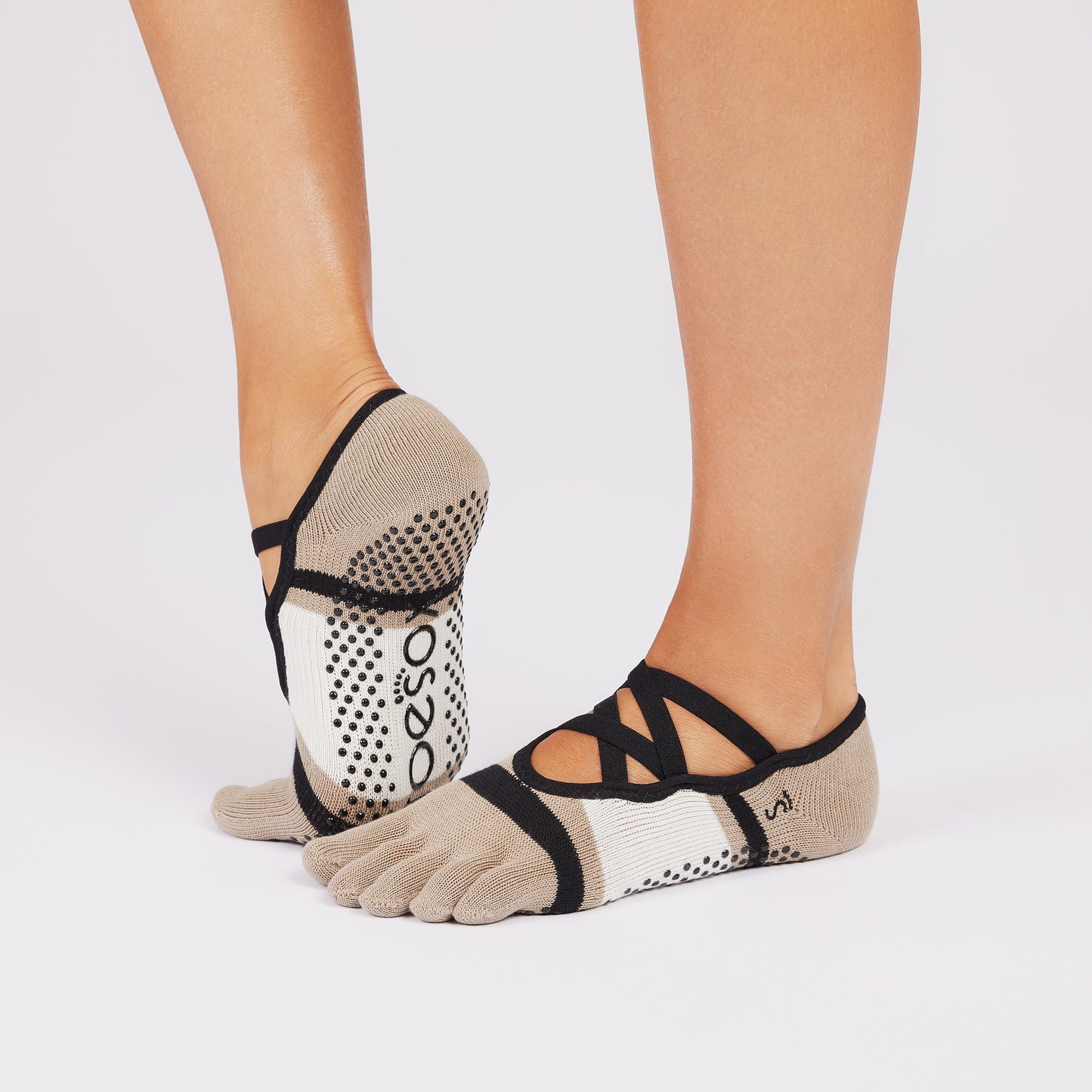 TOESOX Full Toe Elle - Shitake Stripe