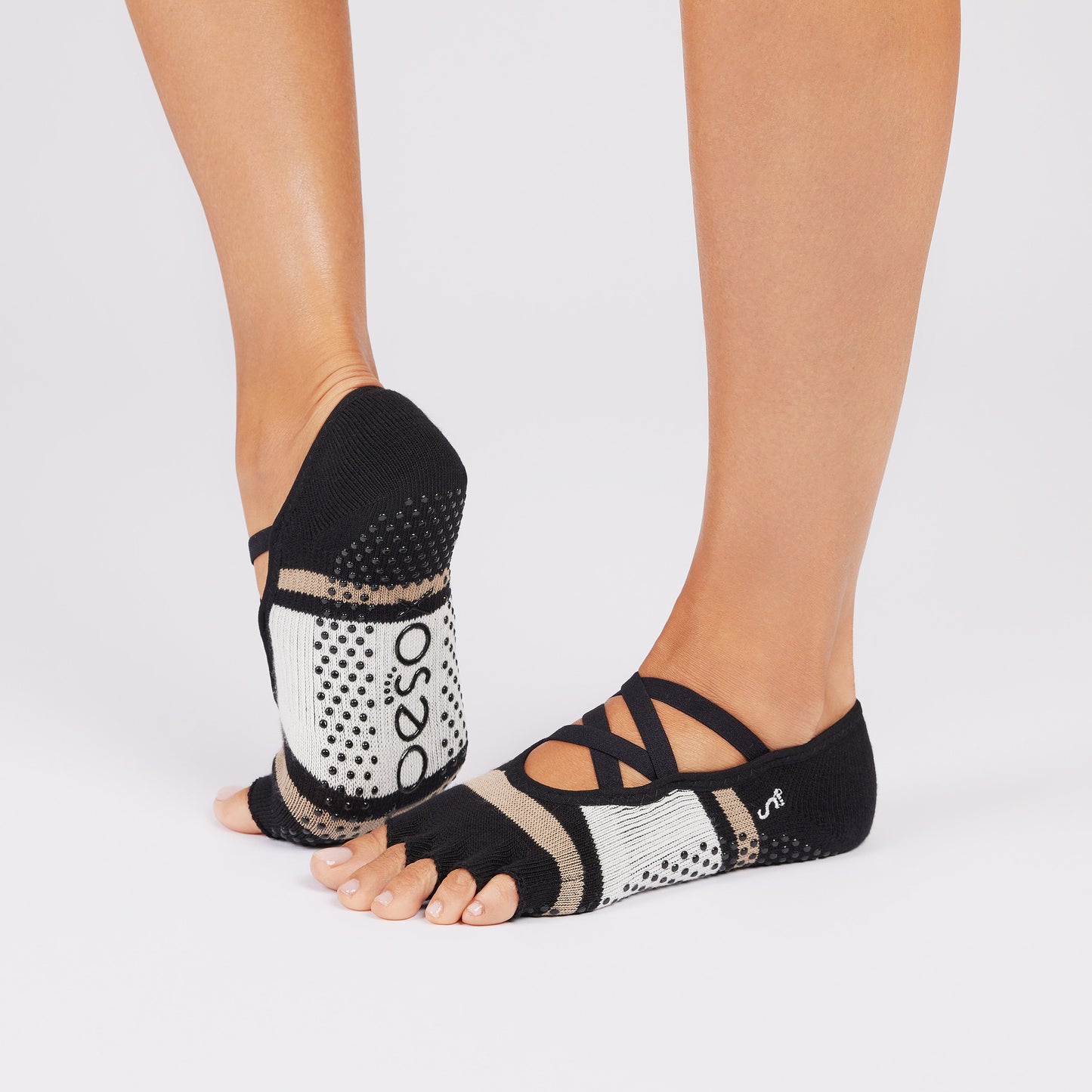 TOESOX Half Toe Elle - Oat Stripe