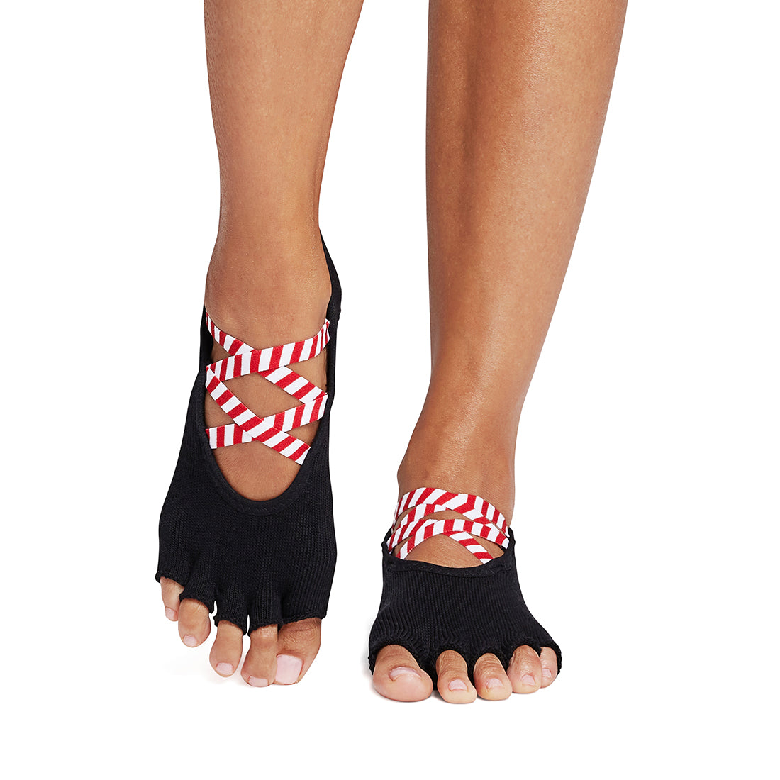 TOESOX Grip Half Toe Elle - Candy Cane Lane