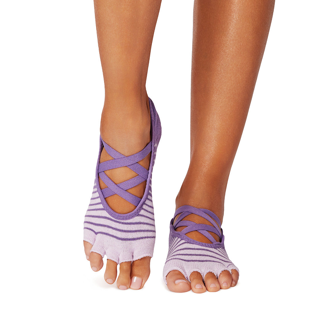 TOESOX Grip Half Toe Elle - Grape Stripe