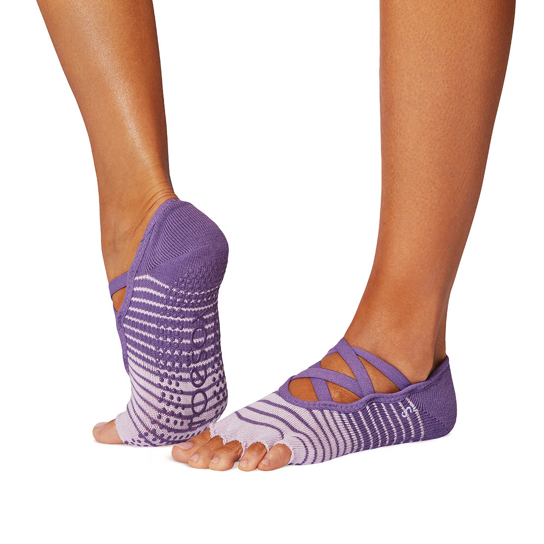 TOESOX Grip Half Toe Elle - Grape Stripe