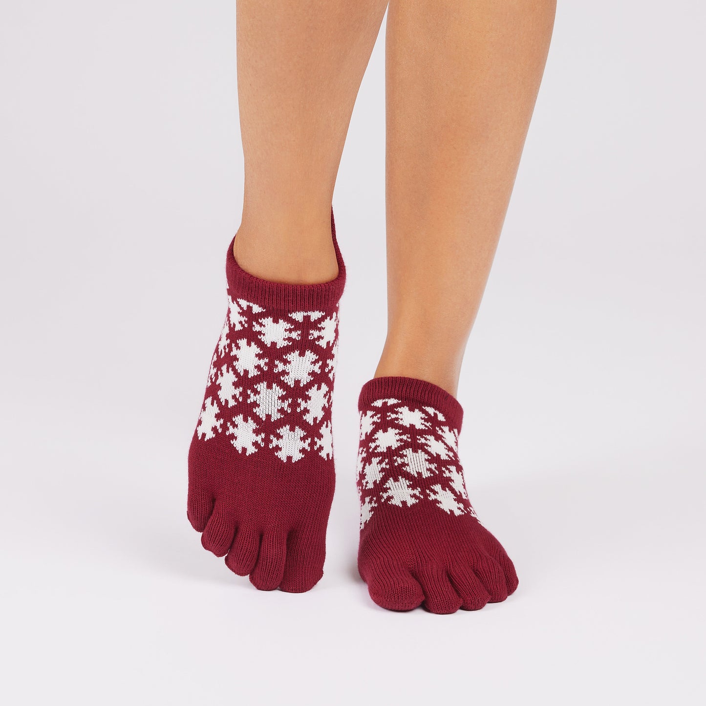 TOESOX Grip Full Toe Low Rise - Ruby