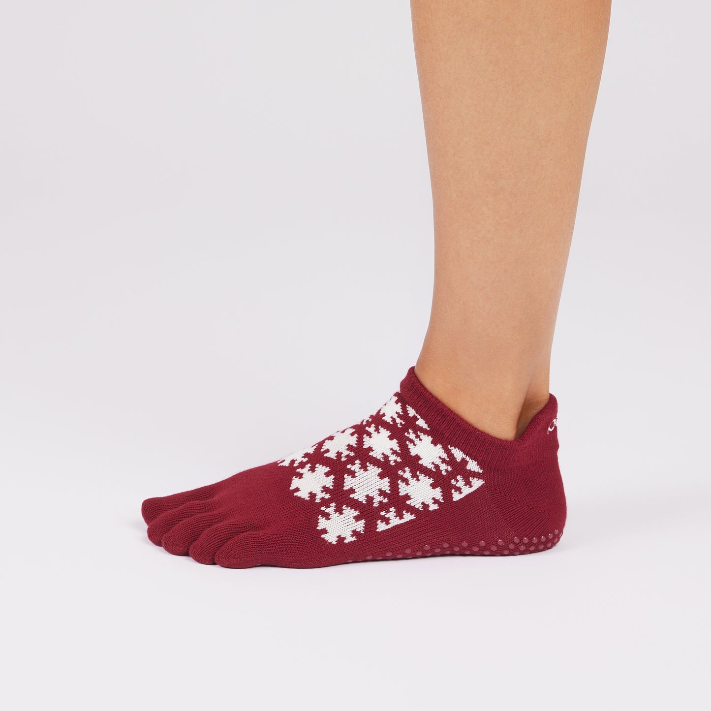 TOESOX Grip Full Toe Low Rise - Ruby