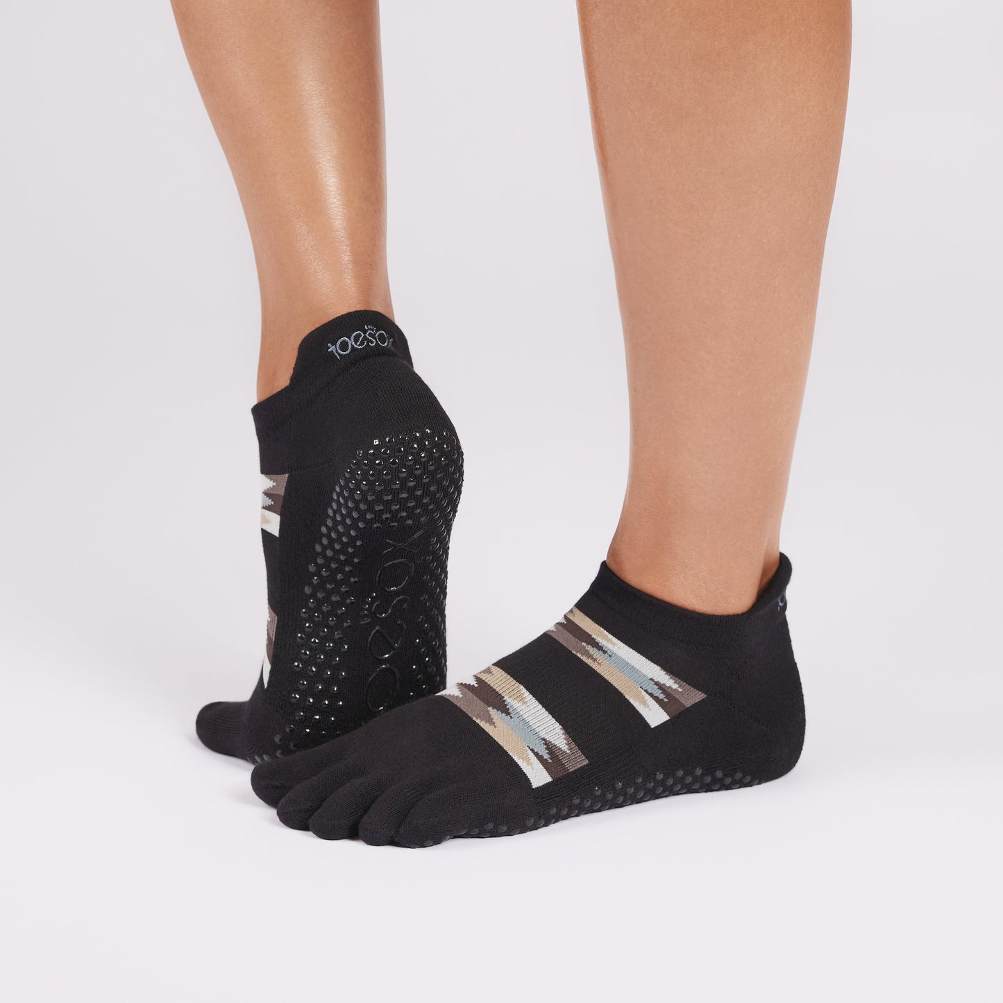 TOESOX Full Toe Ultra Fine Knit Low Rise - Mirage Stripe