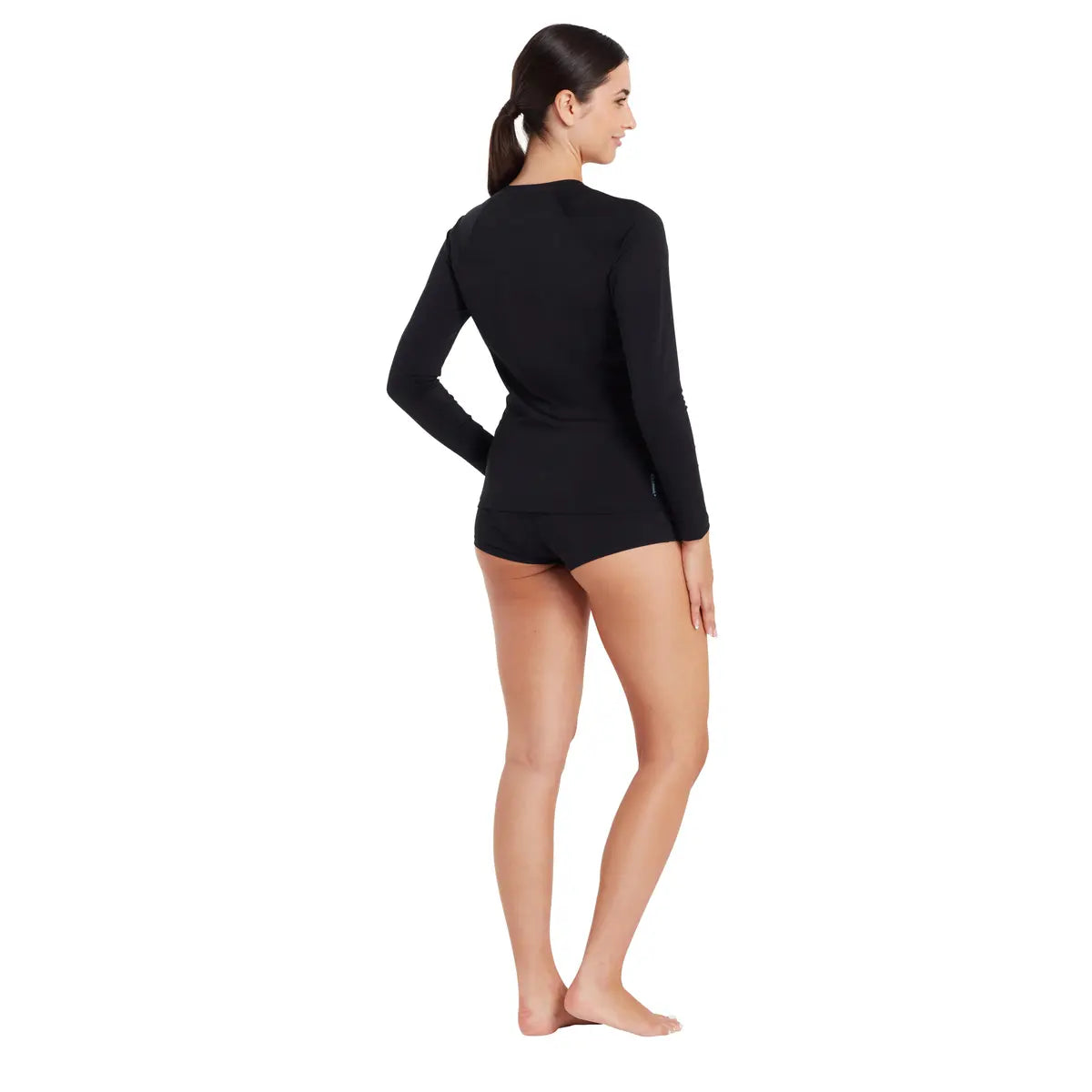 ZOGGS Women's L/S Full Zip Sun Top - Black