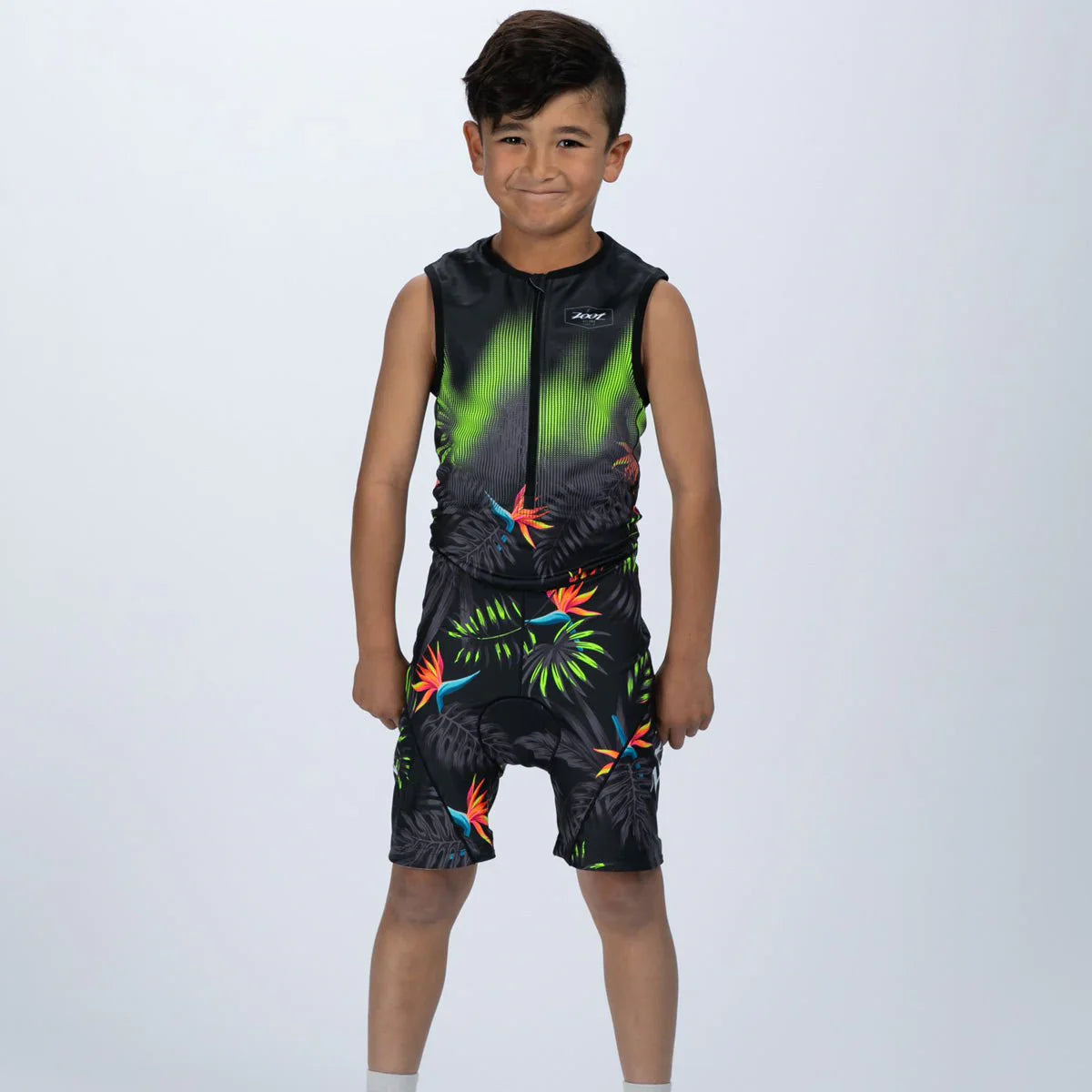 ZOOT Youth's Tri Racesuit - Tropical Magic Green