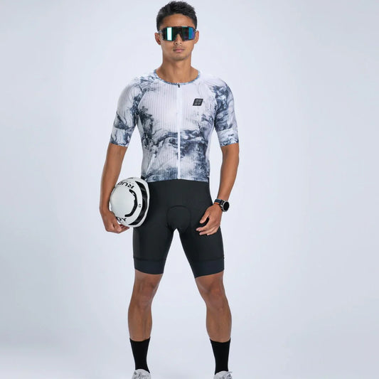 ZOOT Men's Elite 2.0 Tri AERO FZ Racesuit Sublimated - Vapor White