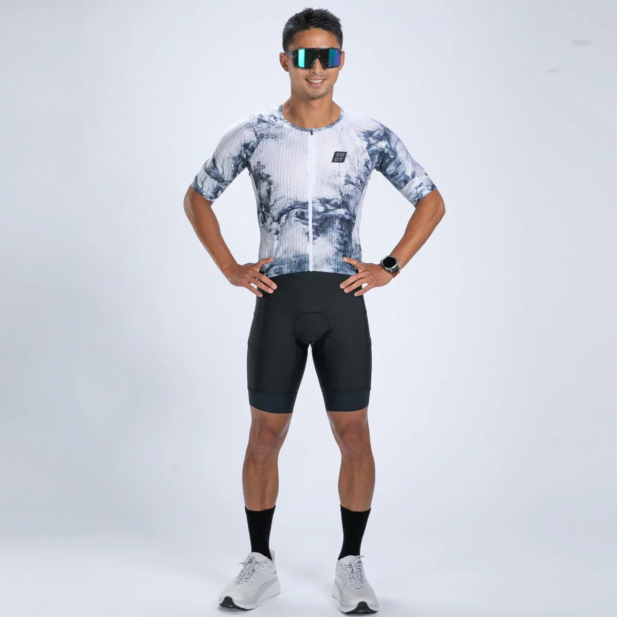 ZOOT Men's Elite 2.0 Tri AERO FZ Racesuit Sublimated - Vapor White