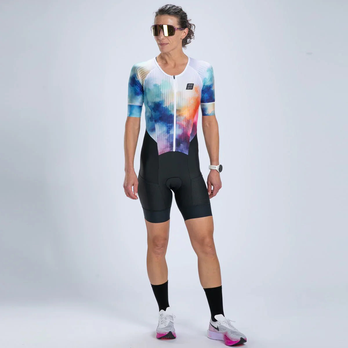 ZOOT Women's Elite 2.0 Tri AERO FZ Racesuit Siblimated - Chromoflow