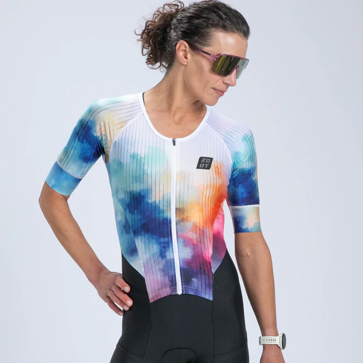 ZOOT Women's Elite 2.0 Tri AERO FZ Racesuit Siblimated - Chromoflow