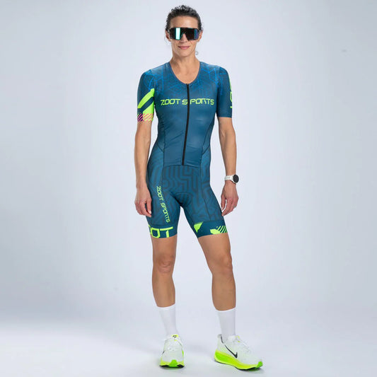 ZOOT Women's Tri AERO FZ Racesuit - Techno