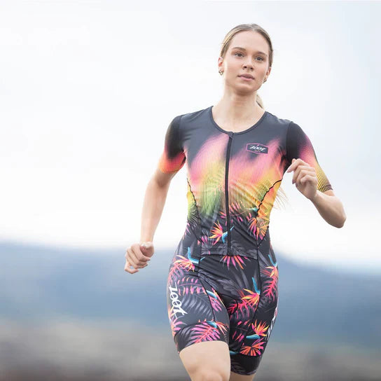 ZOOT Women's Tri AERO FZ Racesuit - Tropical Magic