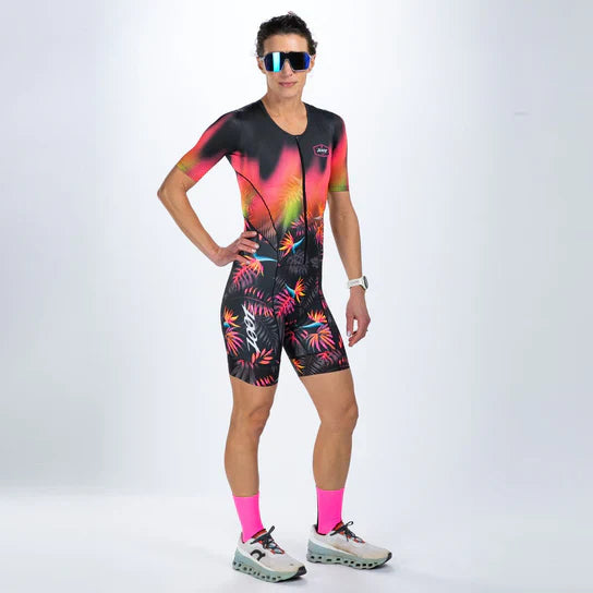 ZOOT Women's Tri AERO FZ Racesuit - Tropical Magic