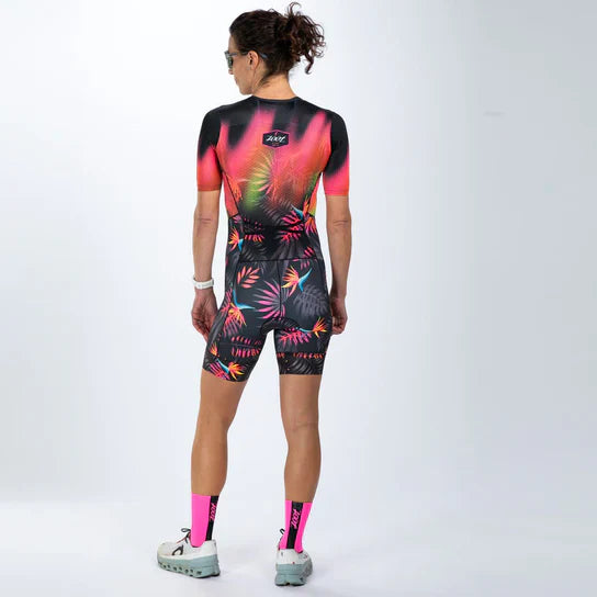 ZOOT Women's Tri AERO FZ Racesuit - Tropical Magic