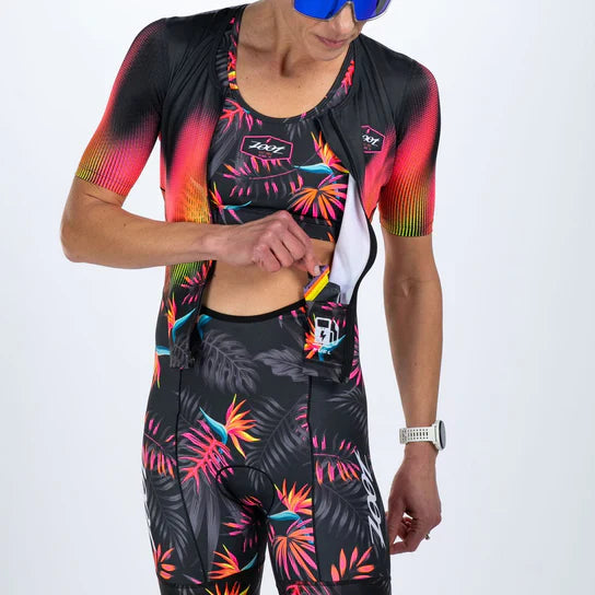 ZOOT Women's Tri AERO FZ Racesuit - Tropical Magic